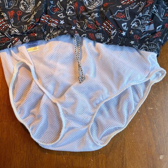 Columbia PFG Pull On Swim Trunks Mesh Liner Mens M Patriotic Performance Navy - Picture 8 of 14